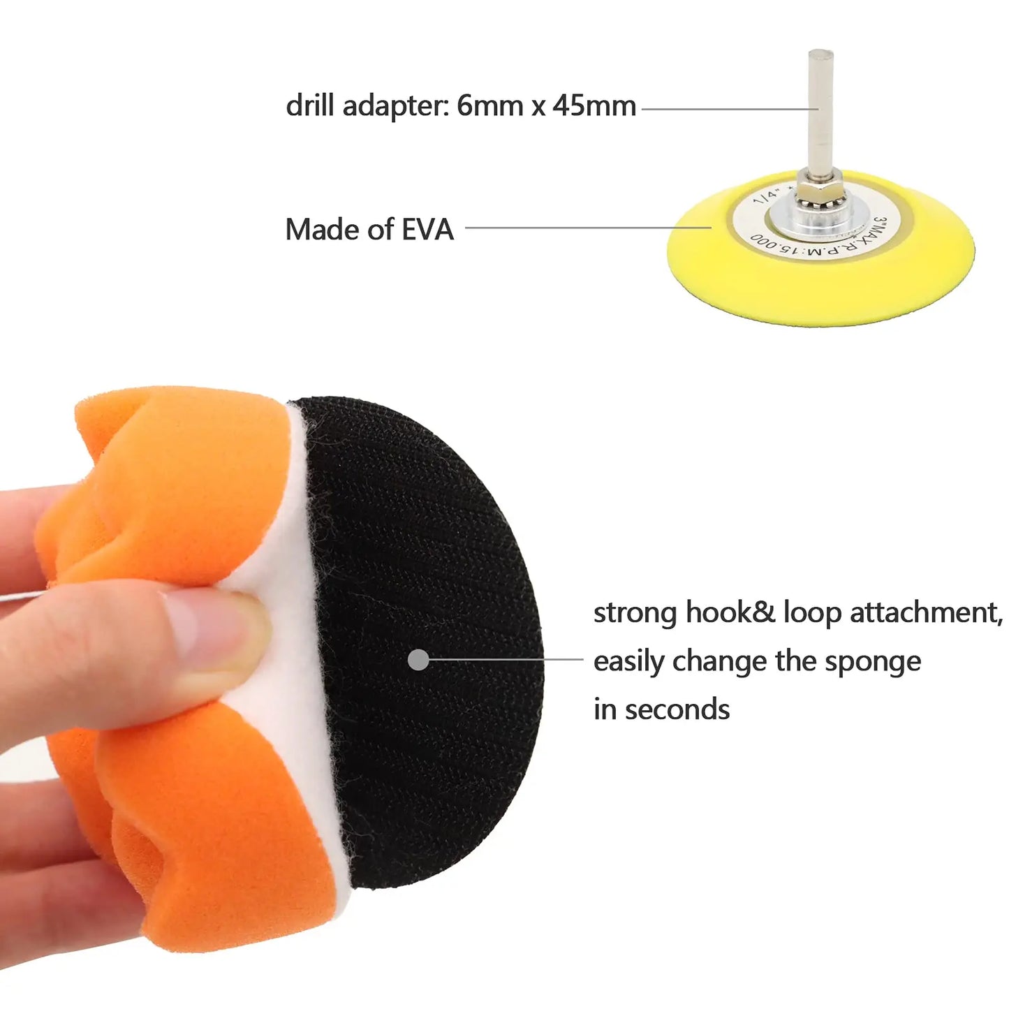 Car Headlight Restoration Kit 3 Inch Polishing Sanding Discs with Automotive Polisher Scouring Buffing Sponge Soft Interface Pad