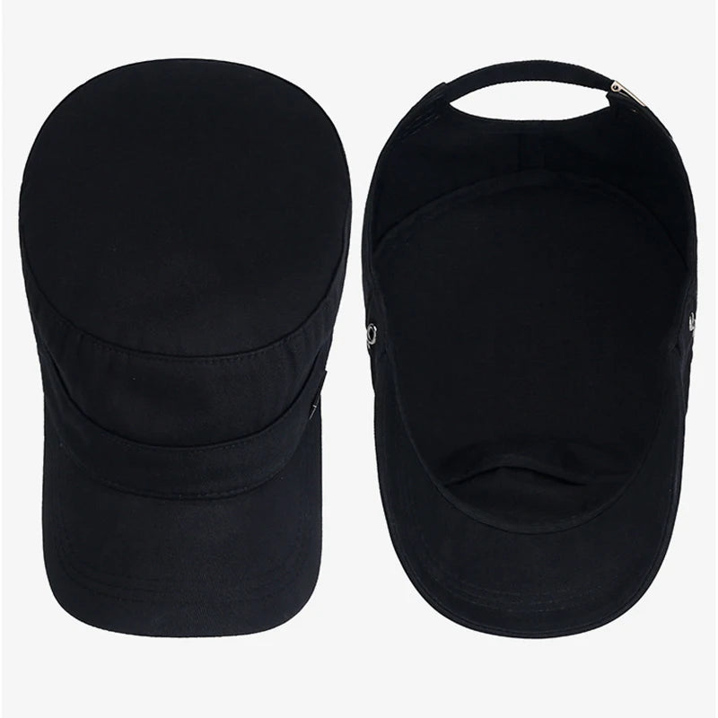 Vintage Men Flat Top Hat Adjustable Army Military Hats Cadet Style Men Women Army Cap Outdoor Fisher Sun Protective Hat