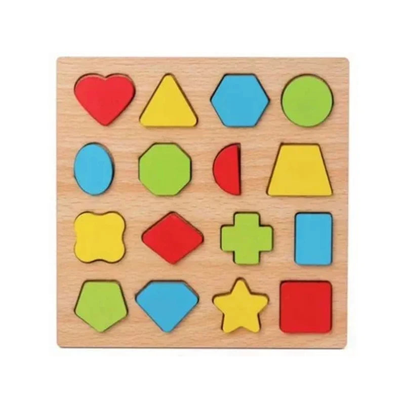 Montessori Baby Puzzle Wooden Toys 1 2 3 Years Children Hand Grab Board Game Toddler Fine Motor Skills Educational Toys for Kids