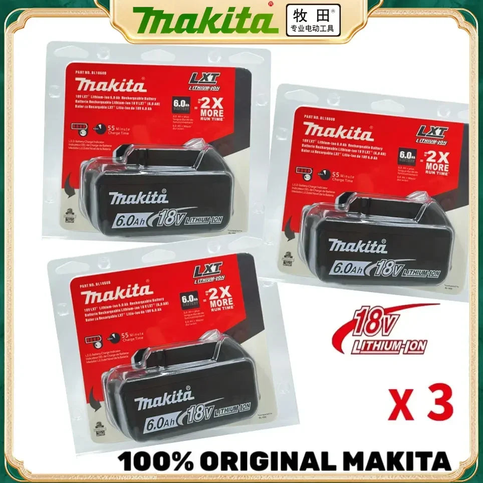 Original Makita 6Ah/5Ah/3Ah for Makita 18V Battery BL1830B BL1850B BL1850 BL1840 BL1860 BL1815 Replacement Lithium Battery