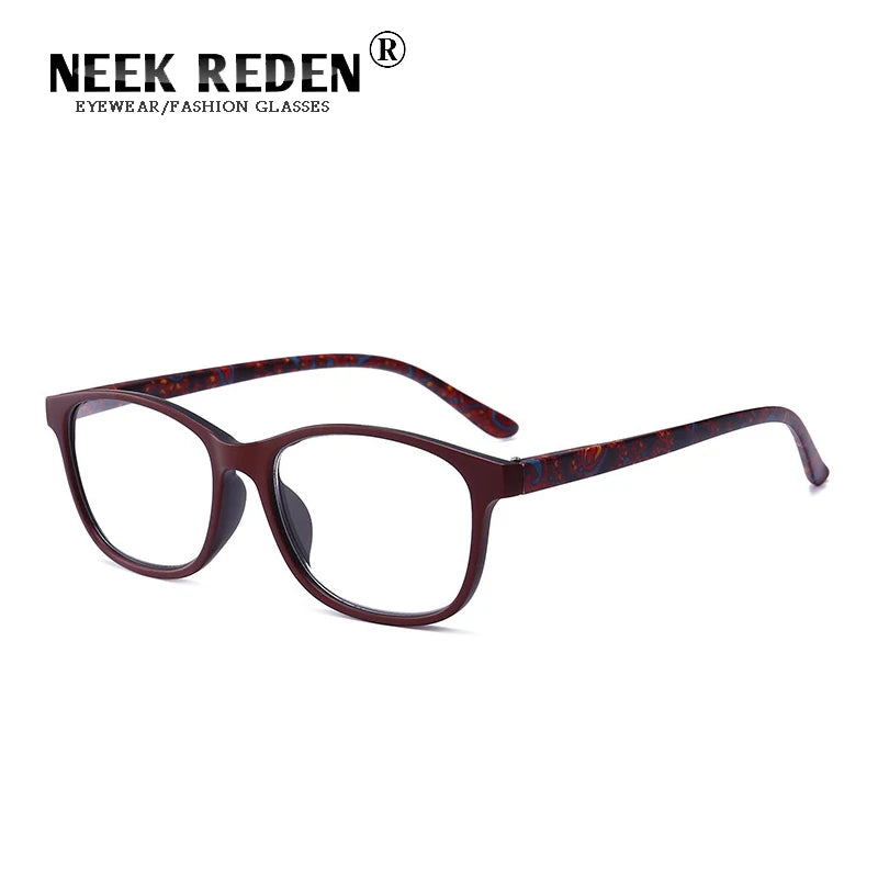 Red Green Computer Reading Glasses Women Men Oval Clear Resin Magnifier Eyewear Presbyopic Optical Glasses +0.5 0.75 1.75 2.75