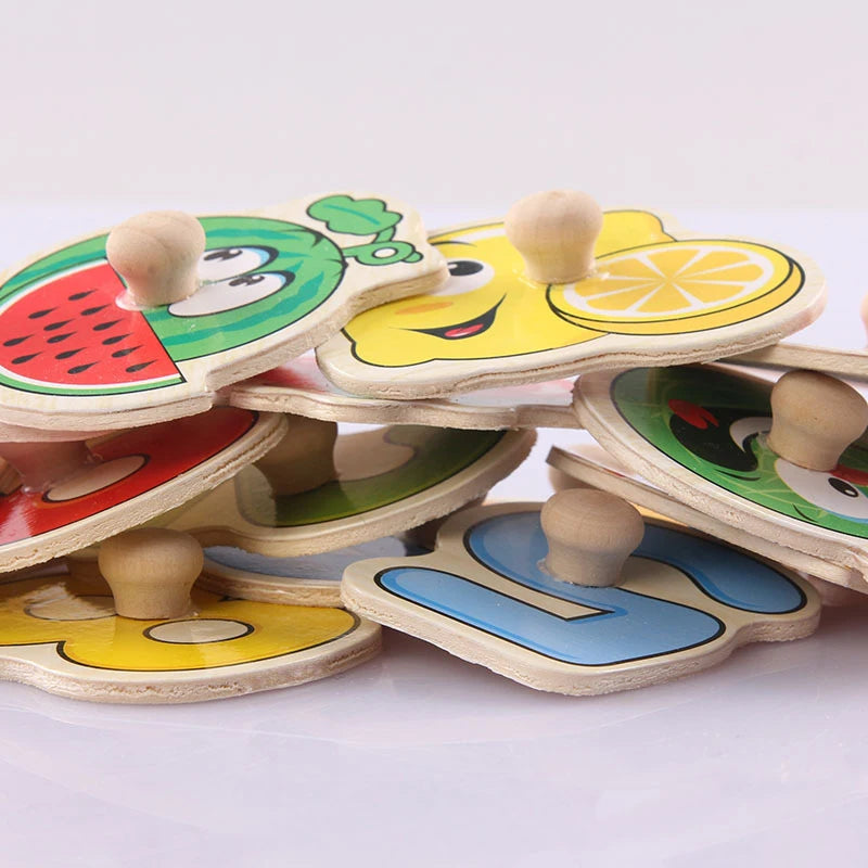 Montessori Baby Puzzle Wooden Toys 1 2 3 Years Children Hand Grab Board Game Toddler Fine Motor Skills Educational Toys for Kids