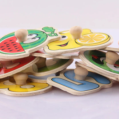 Montessori Baby Puzzle Wooden Toys 1 2 3 Years Children Hand Grab Board Game Toddler Fine Motor Skills Educational Toys for Kids