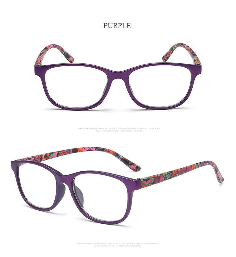 Red Green Computer Reading Glasses Women Men Oval Clear Resin Magnifier Eyewear Presbyopic Optical Glasses +0.5 0.75 1.75 2.75