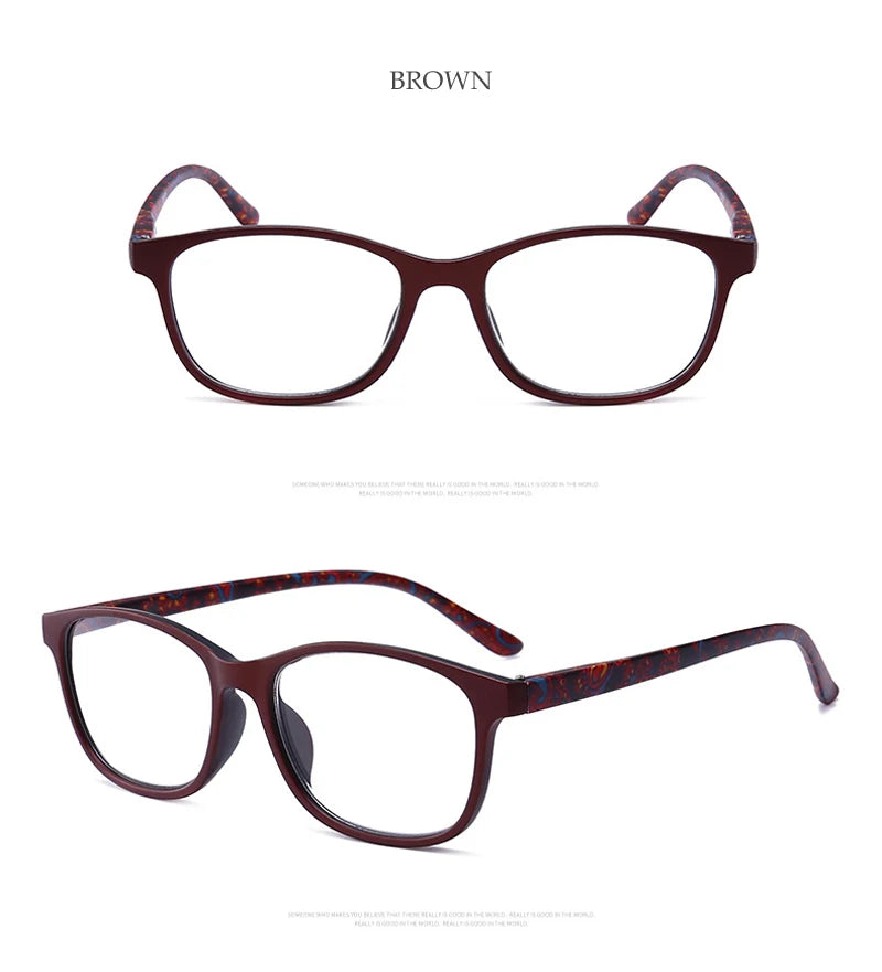Red Green Computer Reading Glasses Women Men Oval Clear Resin Magnifier Eyewear Presbyopic Optical Glasses +0.5 0.75 1.75 2.75