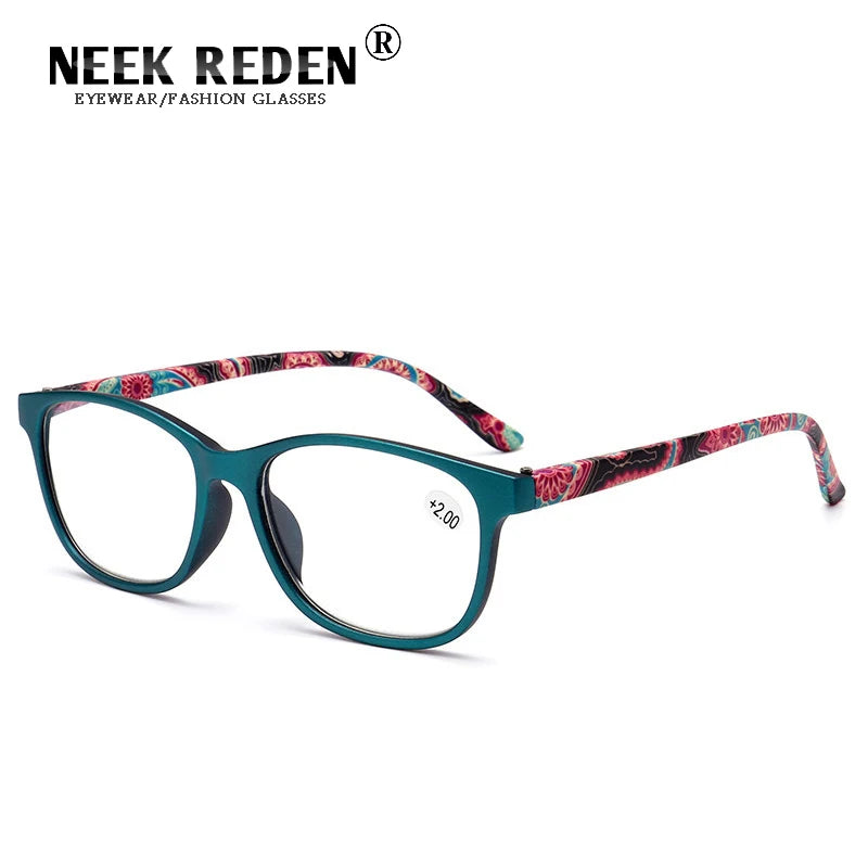 Red Green Computer Reading Glasses Women Men Oval Clear Resin Magnifier Eyewear Presbyopic Optical Glasses +0.5 0.75 1.75 2.75