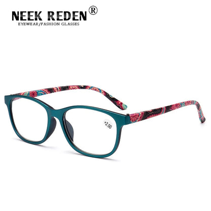Red Green Computer Reading Glasses Women Men Oval Clear Resin Magnifier Eyewear Presbyopic Optical Glasses +0.5 0.75 1.75 2.75