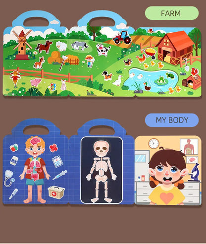Reusable Sticker Book for Kids Vehicles Truck Multi-Theme Bubble Sticker Jelly Stickers Educational Learning Toys for Children