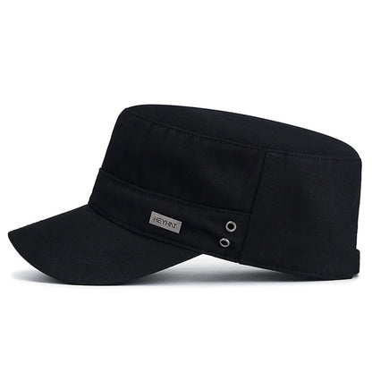 Vintage Men Flat Top Hat Adjustable Army Military Hats Cadet Style Men Women Army Cap Outdoor Fisher Sun Protective Hat