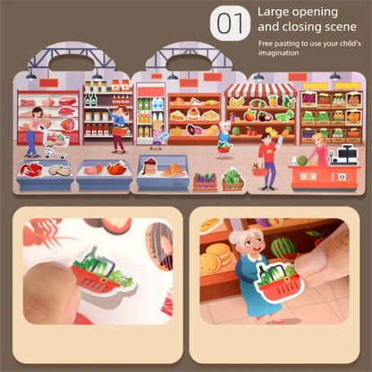 Reusable Sticker Book for Kids Vehicles Truck Multi-Theme Bubble Sticker Jelly Stickers Educational Learning Toys for Children