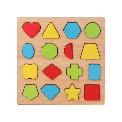 Montessori Baby Puzzle Wooden Toys 1 2 3 Years Children Hand Grab Board Game Toddler Fine Motor Skills Educational Toys for Kids