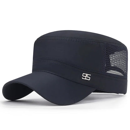 Vintage Men Flat Top Hat Adjustable Army Military Hats Cadet Style Men Women Army Cap Outdoor Fisher Sun Protective Hat