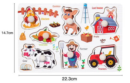 Montessori Baby Puzzle Wooden Toys 1 2 3 Years Children Hand Grab Board Game Toddler Fine Motor Skills Educational Toys for Kids