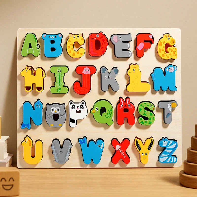 Montessori Baby Puzzle Wooden Toys 1 2 3 Years Children Hand Grab Board Game Toddler Fine Motor Skills Educational Toys for Kids