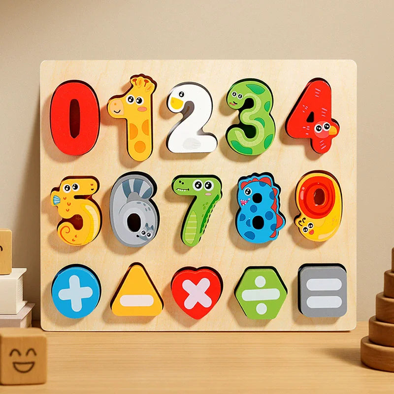 Montessori Baby Puzzle Wooden Toys 1 2 3 Years Children Hand Grab Board Game Toddler Fine Motor Skills Educational Toys for Kids